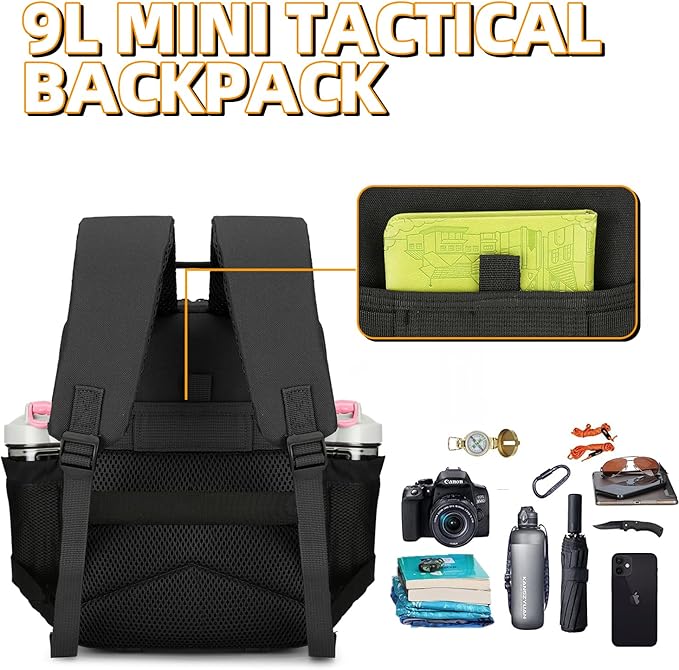 9L Mini Tactical Backpack for Men and Women Tactical Backpack Small for Hiking Small Tactical Bag Fitness Pack