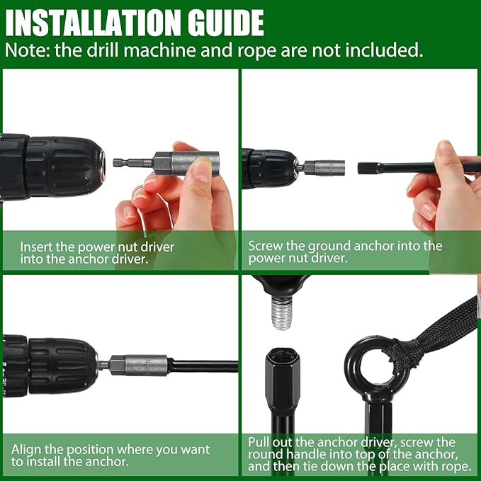 6 Pcs 40 Inch Extra Long Ground Anchor 4" Wide Helix 14 mm Rod Auger Earth Ground Anchor Metal Heavy Duty Anchors Hook Wind Stakes Eye Anchor for Guying Tents Fencing Canopies Bridge House