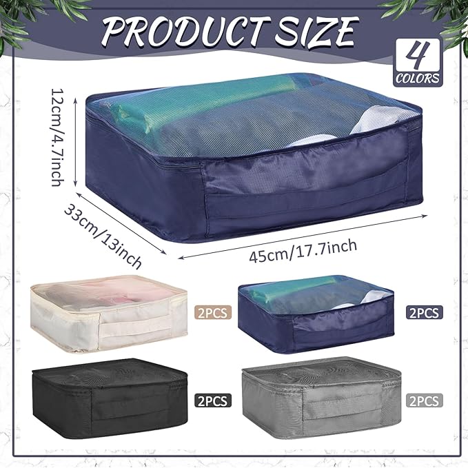 Silkfly 8 Pcs XL Packing Cube for Travel Luggage Organizer Suitcase High Capacity Large Packing Bag Bulk Reusable Mesh Travel Cube for Hiking Camping Accessory, 17.7 x 13 x 4.7 Inch (Multicolor)