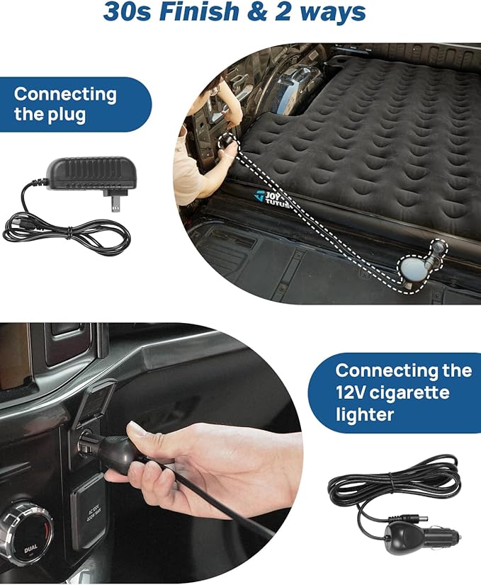 JOYTUTUS 6.5ft Rainfly Portable Truck Bed Tent+JOYTUTUS Truck Bed Air Mattress for 6-6.5Ft