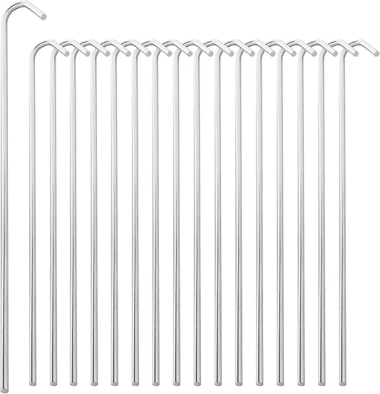 Super Z Outlet 9" Galvanized Non-Rust Anchoring Tent Stakes Pegs for Outdoor Camping, Soil Patio Gardening, Canopies, Landscaping Trim (30)