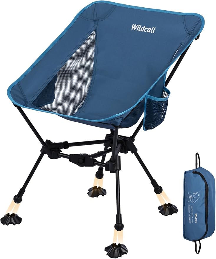 WildCall Lightweight Folding Camping Chair Compact Beach Chair with Anti-Sinking Large Feet
