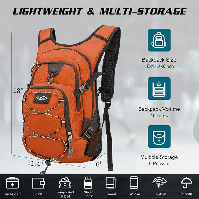 Hydration Backpack with 3L Water Bladder, Insulated Running Hydration Pack Hydropack, Lightweight Water Backpack for Hiking Cycling Camping Biking for Men Women