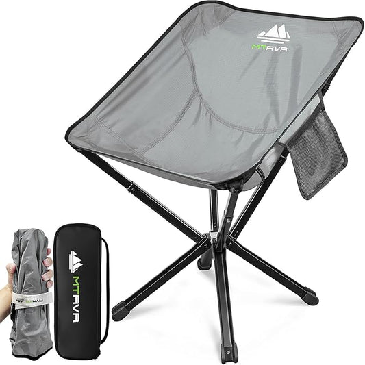 Camping Chairs for Adults, Supports 600 Lbs Lightweight Folding Camping Chair, Collapses to Size of Water Bottle Portable Camping Chair for Outdoor, Beach, Lawn, Travel, Picnics