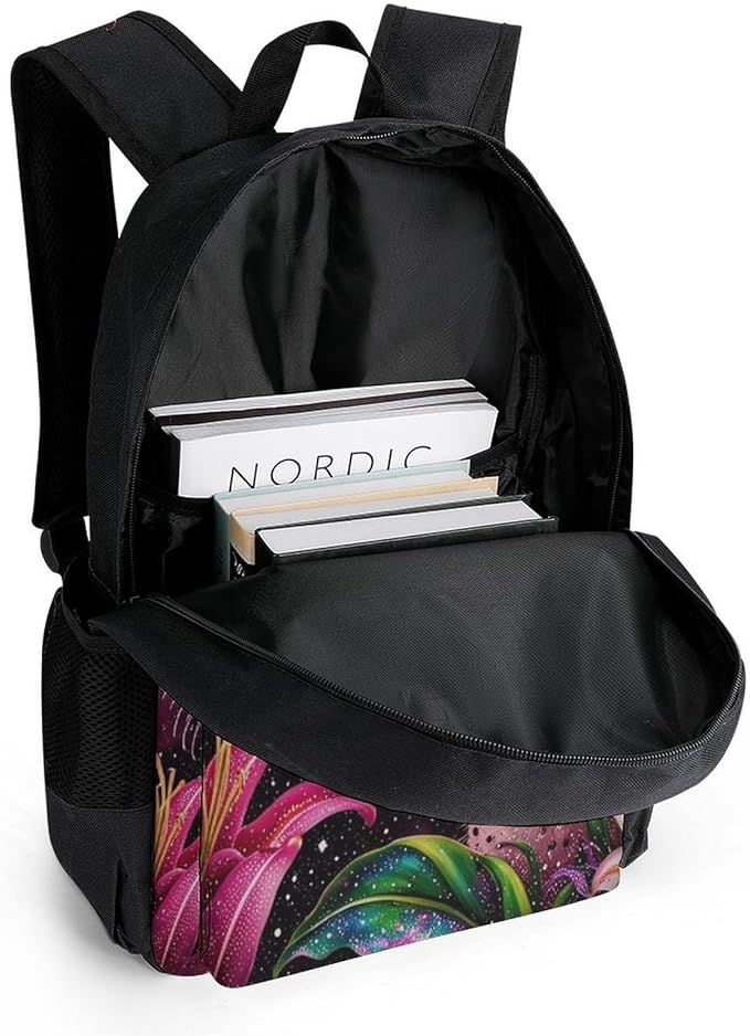 Supdreamc Daypack Lightweight Multipurpose Anti-Theft Beautiful Wild Animal Tiger Abstract Florals Art Shoulder Bag Large Capacity Laptop Book Bag Rucksack With Adjustable Shoulder Straps