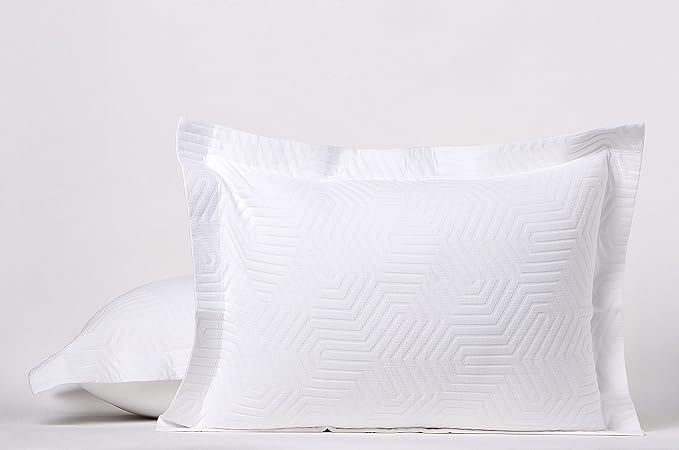 Threadmill Luxury Cotton Blankets for Queen Size Bed | All-Season 100% Cotton Queen Size Blanket | Aster Jacquard Cozy Lightweight, Soft Breathable Coverlet fits Full Size Bed, 90x92 | White