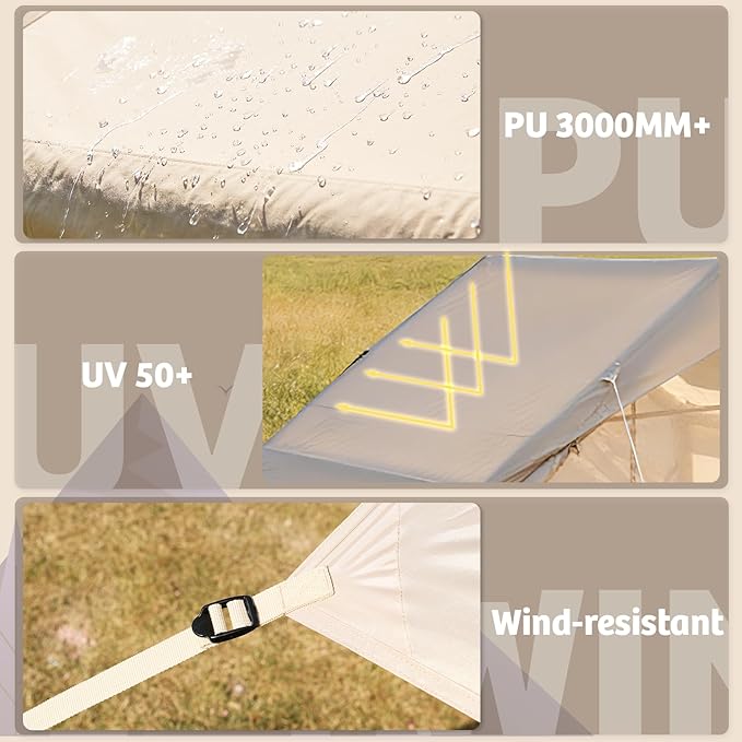 YOLENY 2/4/6 Person Inflatable Tents for Camping, Quick Setup in 2 Minutes with Hand Pump, Oxford Blow Up Tent with Skylight & Canopy, Spacious Cabin Tent for Family Camping & Hiking