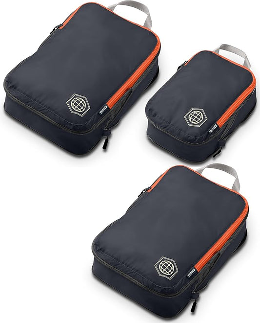 Compression Packing Cubes Set for Carryon Suitcases- Lightweight, Durable Clothes Organizer
