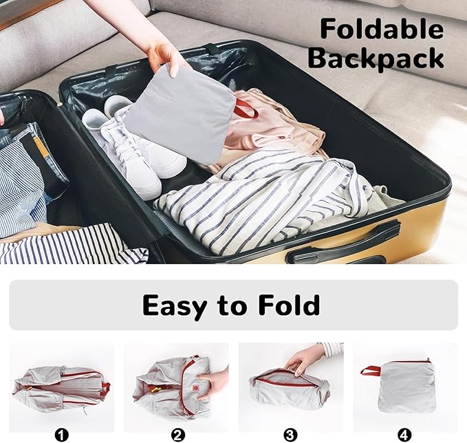 Fold Backpack-Lightweight Waterproof Packable Backpack for Travel and Outdoor, 25L Hiking Bag for Man and Women (24qhuang)