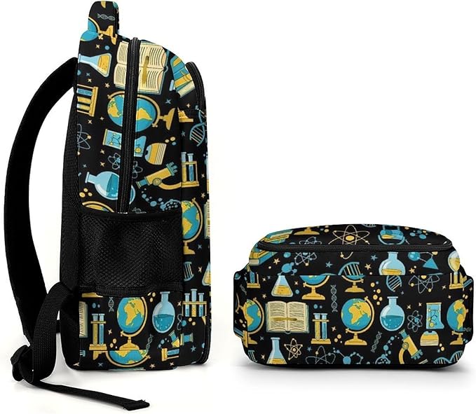 Casual Laptop Backpack Purse Math Physical Chemical Biology Science, Cute Travel Bag with Tumbler Holder for Nurse Teacher College Commute