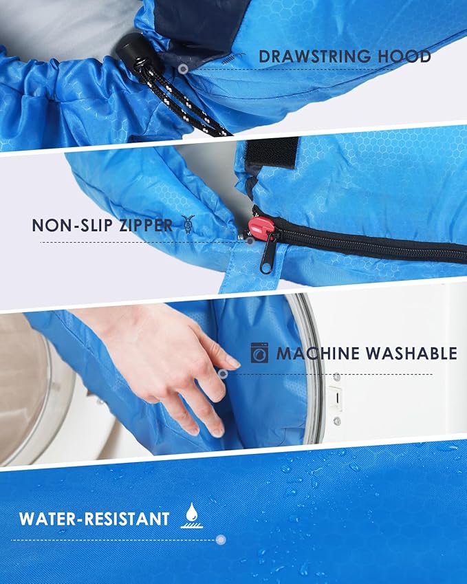 Sleeping Bags for Adults Cold Weather - 20 Degree Big&Tall Size Backpacking Lightweight Waterproof for Girls Boys Mens Teen Women for Camping Hiking Outdoor Travel Hunting with Compression Bags