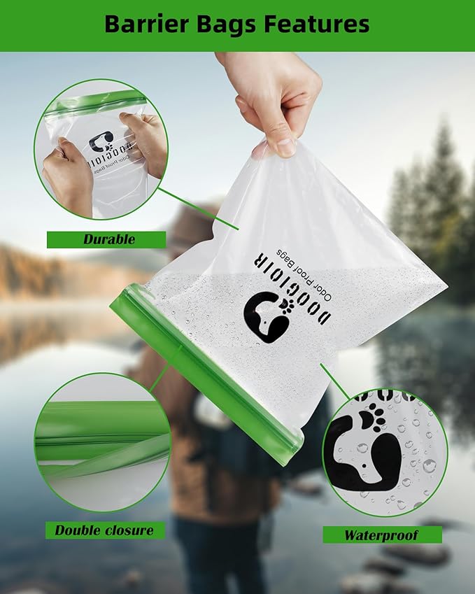 Reusable Odor Proof Storage Bags - 12x20 Inch Double Seal Odor Barrier Bags for Backpacking, Camping and Household, Lock in Odors, Keep Contents Fresh and Waterproof, 4 Pack