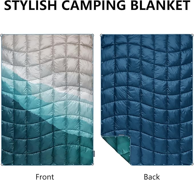 Camping Blanket, Packable Puffy Blankets Lightweight Windproof Waterproof for Outdoors,Hiking, Backpacking,Beach,Car,Picnic,Stadium