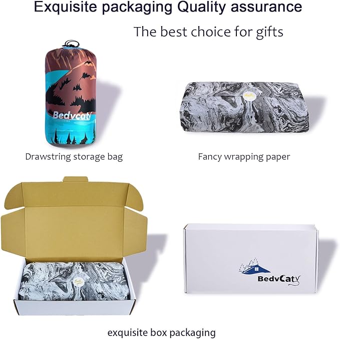 Camping Blanket, Puffy Waterproof Travel Blanket, Warm Cozy Picnic Blanket, for Outdoors, Travel, and Mountain.(Lake, 78" x 56")