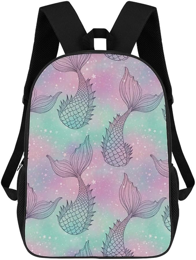 Stylish Outdoor Backpack Gym Bag with Large Capacity for College, Mermaid Tail College Bookbag