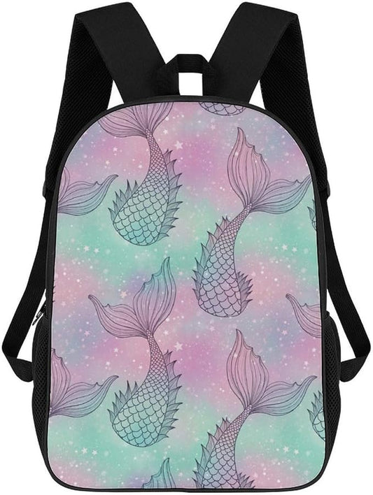 Stylish Outdoor Backpack Gym Bag with Large Capacity for College, Mermaid Tail College Bookbag