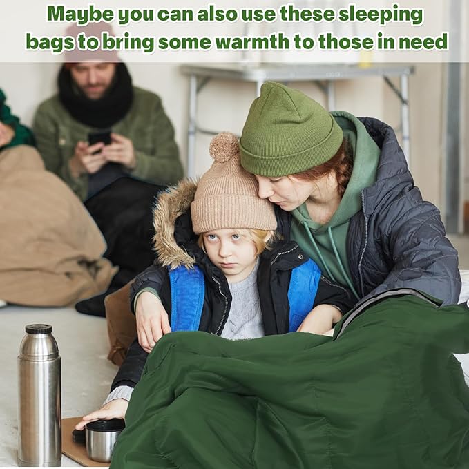 Tudomro 16 Pack Winter Camping Sleeping Bags Bulk Adults 4 Season Warm Cold Weather Lightweight Waterproof Compact Backpacking Sleeping Bag for Travel Hiking