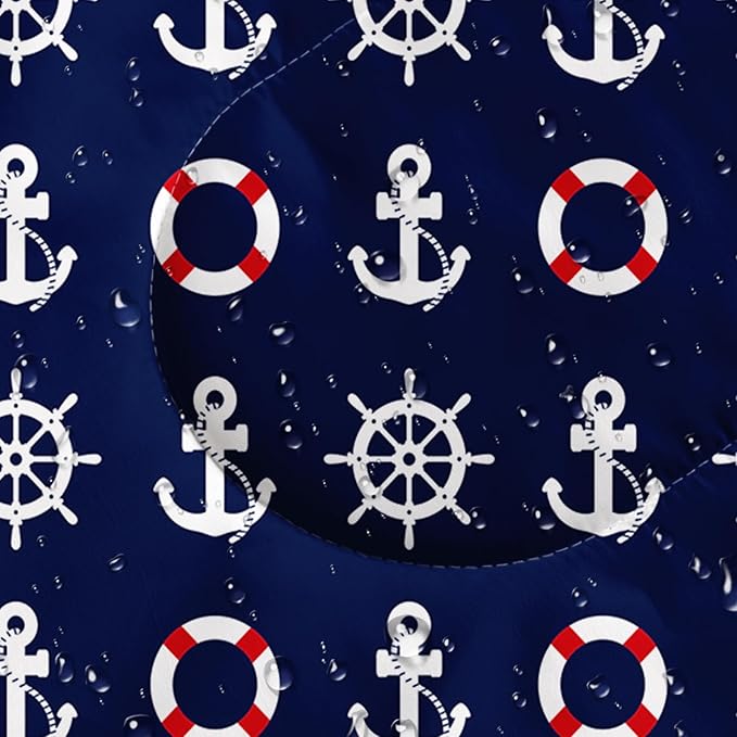 AILONEN Boys Sleeping Bag for Camping,Nautical Anchor,Lightweight & Waterproof,3 Season Warm & Cool Weather,Navy Blue Sleeping Bags for Kids Men Travelling,Outdoors