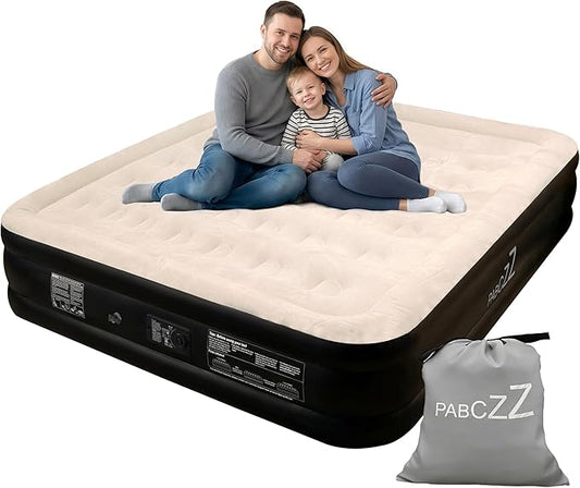King Size air Mattress – 18-Inch Thickened Inflatable Mattress for Camping, Home Use & Guest Accommodation, Comes with Storage Bag, Supports Up to 750 Pounds