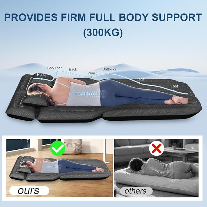 Inflatable SUV Air Mattress Bed Car Mattress for SUV, Double-Sided Flocking Travel Camping Bed, Car Sleeping Mattress for Universal SUV with Air Pump 2 Pillows