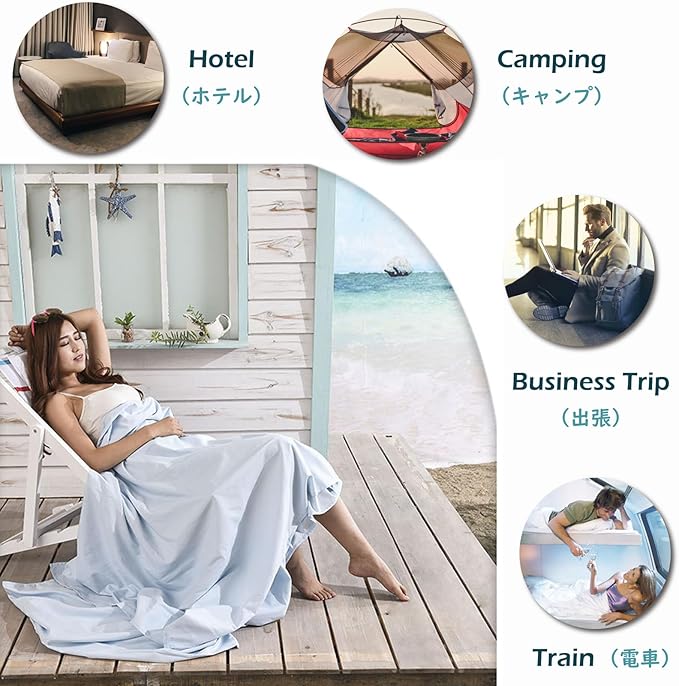 TRIWONDER Sleeping Bag Liner Cotton Camping Travel Sheet Sleep Sack Adult for Hostels Outdoor Picnic Planes Trains