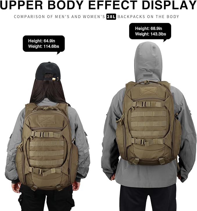 Mardingtop 28L Tactical Backpacks Molle Hiking daypacks for Camping Hiking Military Traveling Motorcycle