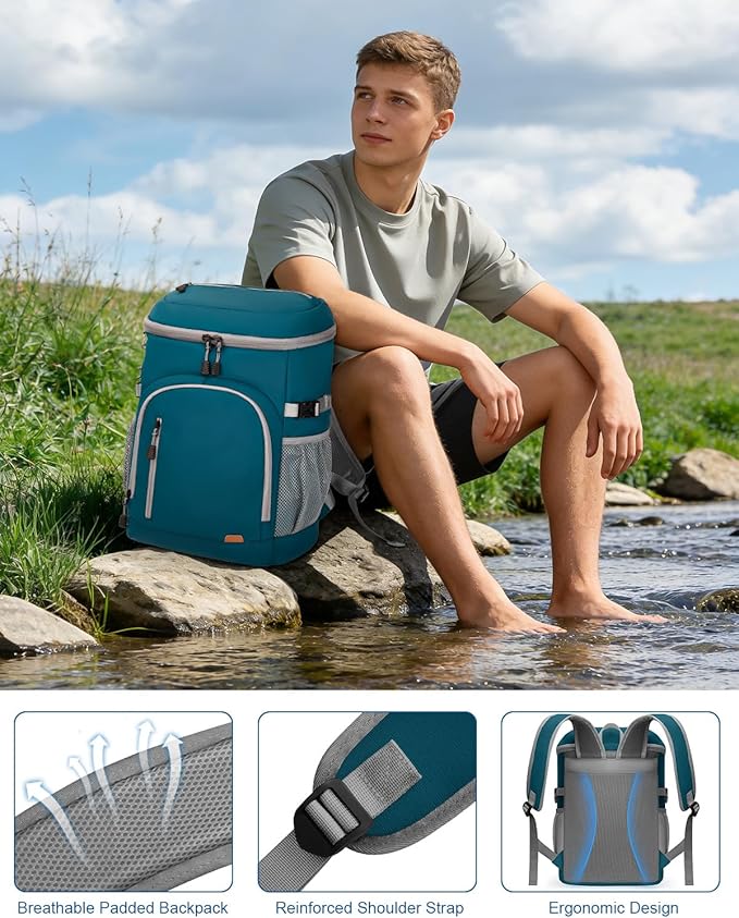 Cooler Backpack Insulated Waterproof,30/45 Cans Backpack Coolers Leakproof Lunch Backpack for Men Women Portable Soft Cooler Bag for Beach Camping Trave Picnic