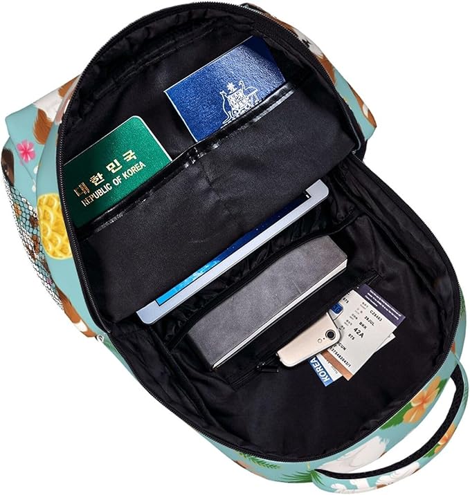 Polyester Daypack for Camping Travel Walking Cycling, Big Capacity Anti-Theft Multipurpose Bookbag, Chihuahua Dog Pineapple Camping Outdoor Backpack