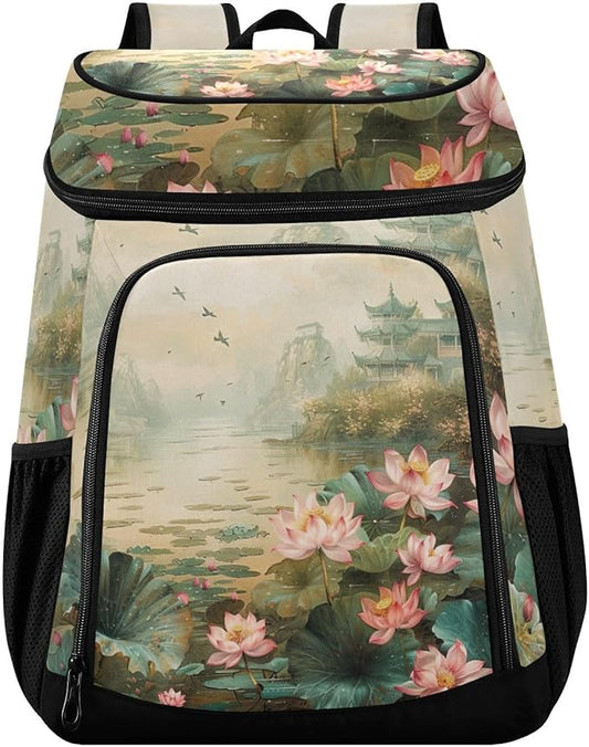YETTASBIN Leakproof 36 Cans Cooler Backpack for Men Women - Lotus Insulated Backpack Cooler Large Capacity Waterproof Lunch Bag for Hiking, Camping, Beach, Fishing, Work