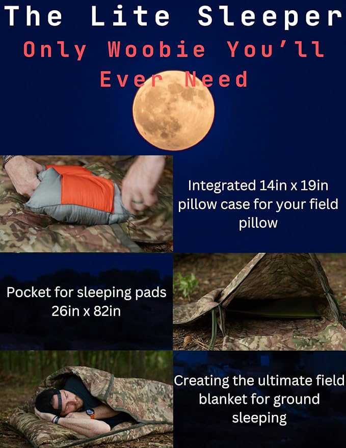 Lite Sleeper The Mulitpurpose Field Blanket - The Only Woobie You'll Ever Need (BDU Woodland)