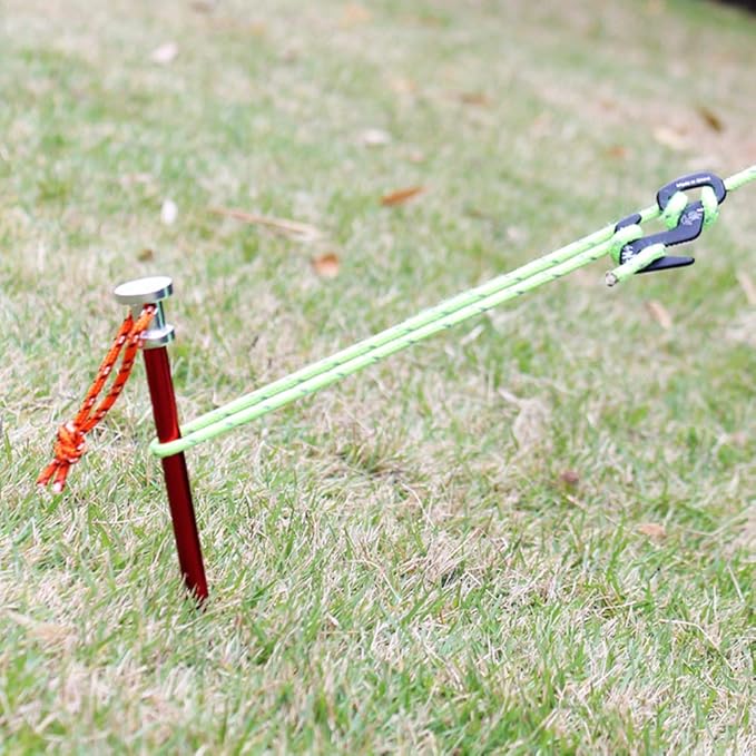 Tent Stakes Pegs 9 inch, Lightweight Aluminum Alloy Tent Canopy Nail for Outdoor Camping, Hiking, Picnic Blanket, Beach Mat, Yard Fence 8 Pack