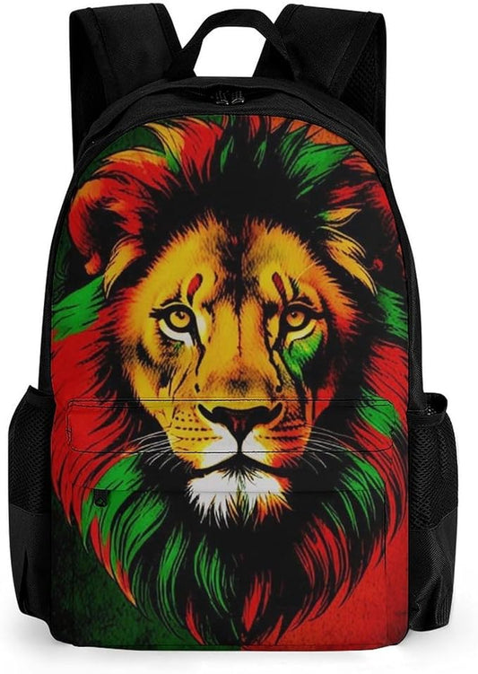 Casual Daypack Multipurpose Anti-Theft Large Capacity Carry On Bag, Lion Of Jamaica Reggae Casual Daypack Climbing Shoulder Bag With Padded Straps