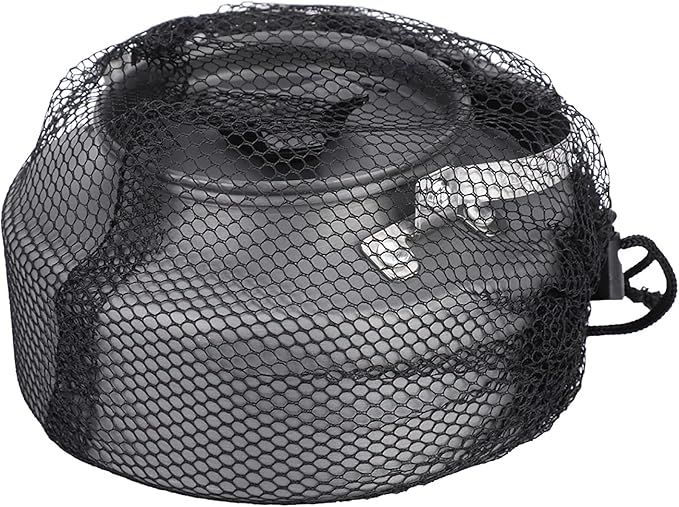 Aluminum Teapot 37oz, Coffee and Tea Kettle with Folding Handle, Portable Pot for Camping, Hiking and Kitchen Use, Black Handle (Black Handle)