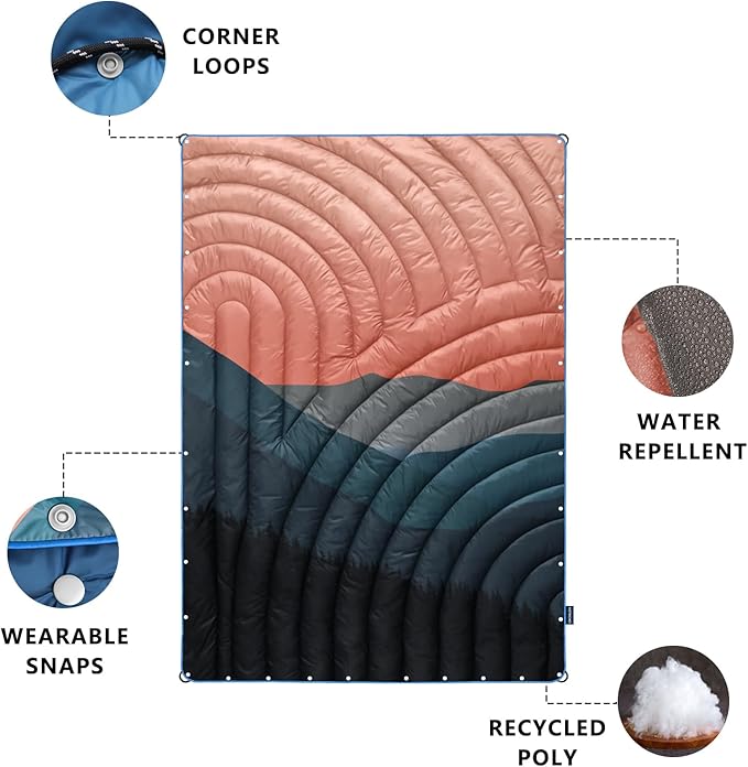 Camping Blanket,Lightweight Puffy Printed Camping Blanket Packable Outdoor Blanket for Camping,Traveling, Stadium, Hiking, Picnics