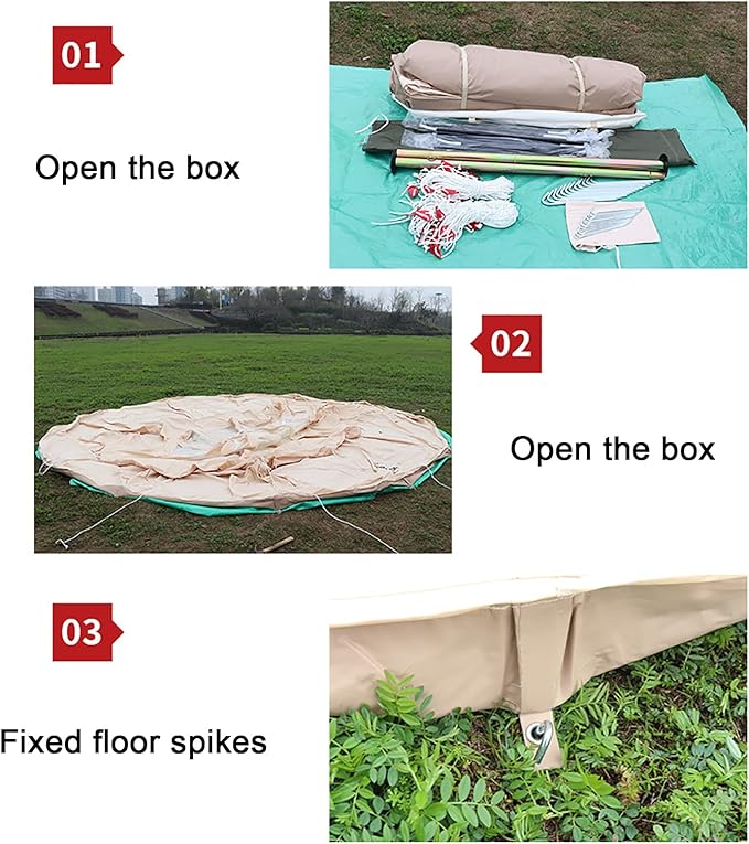 GeRRiT Retro Yurt Tent, 8~10 Person Oxford Cloth Water Proof Tent, Teardrop Shaped Pumpkin Tent with 1 Stove Jacks, Luxury All Season Tent for Camping Trips