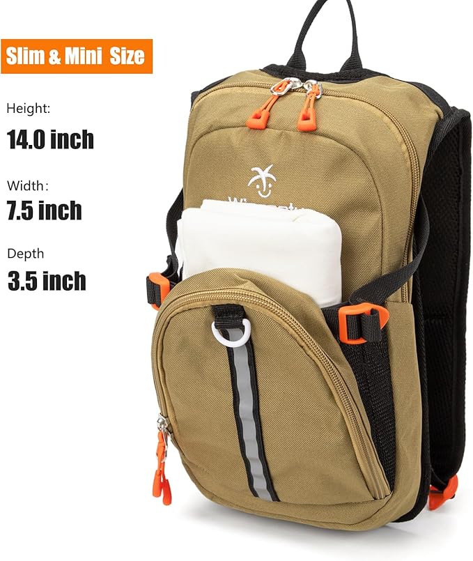 Kids Hydration Backpack, Water Hiking Backpack for Boys or Girls with 1.5L Reservoir Bladder