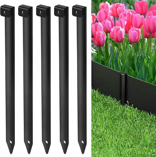 Landscape Edging Metal Stakes - 40 Pcs, 10 Inch Garden Landscape Stakes, High Carbon Steel Landscape Anchoring Stakes for Flowerbed Edging, Outdoor Tent and Landscape Edging Coil