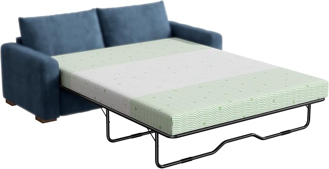 4 Inch Gel Memory Foam Sofa Mattress Full Size, Mattress Replacement for Sleeper Sofa, Couch Bed, Guest Rooms, RVs & Boats, White