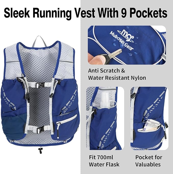 Lightweight Running Vest for Women and Men Hydration Backpack Pack with 1.5L Water Bladder Bag Running Gear Accessories for Hiking Trail Cycling Marathon