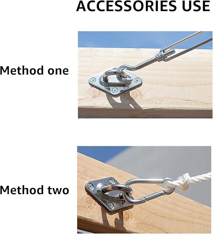 DOEWORKS Sun Shade Sail Kit 8 Inches for Rectangle or Triangle Sails, Heavy Duty Stainless Steel for Outdoor Using