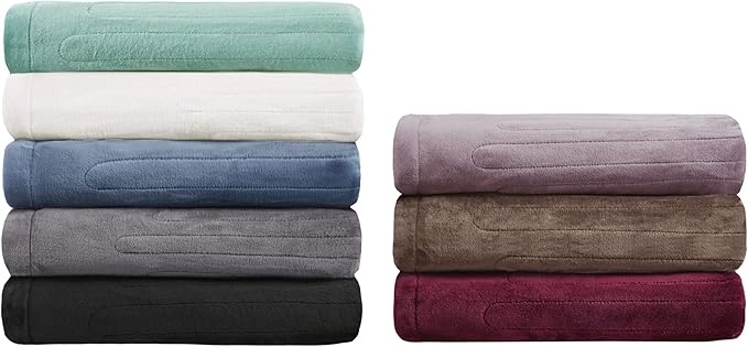 Beautyrest Heated Plush Elect Electric Blanket with 20 Heat Level Setting Controllers Equip with Secure Comfort Technology and 10 Hours Auto Shut Off, Queen: 84x90, Lavender,BR54-0656