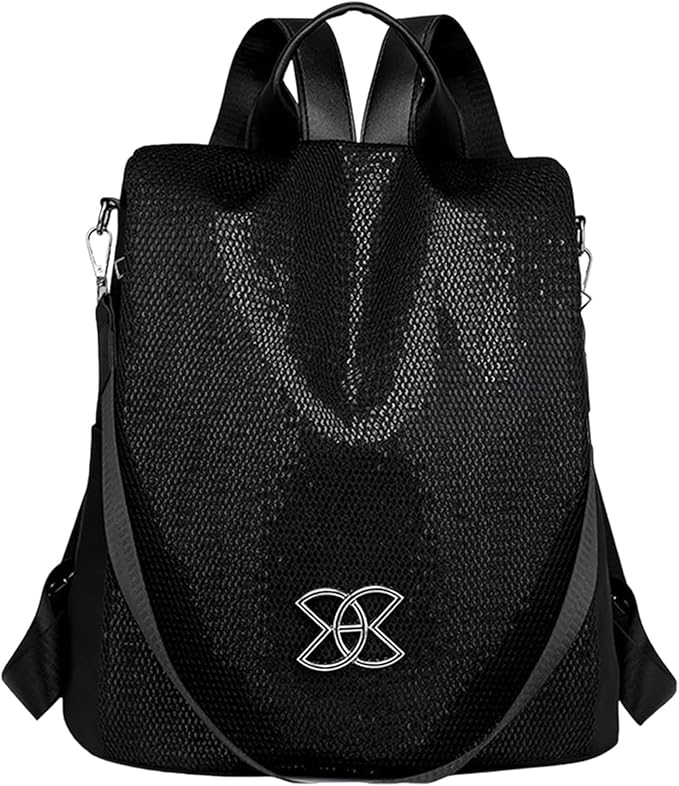 Subscrsidewa Anti-Theft Large Capacity Backpack, 2025 Lightweight Shoulder Bag for Women, Large Capacity travel Safe Backpack (Flash Black)
