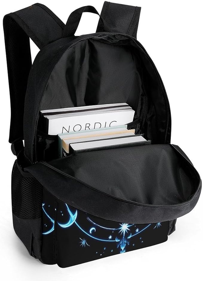 Adults Lightweight Goth Moth Dead Skull Moon Shoulder Book Bags Big Capacity Shoulder Bag With Adjustable Shoulder Straps for Trekking Work Walking Cycling