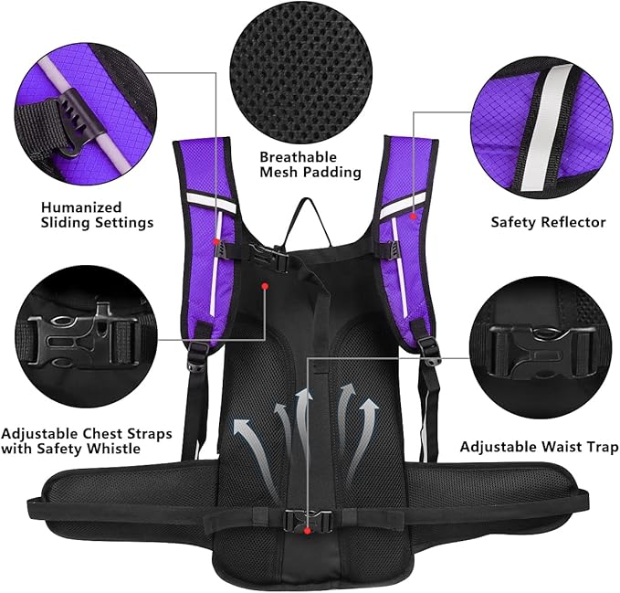 NONSAR Hydration Backpack, Hiking Backpack with 3L Water Bladder, Insulated Water Backpack for Women, Men, Kids, Keep Liquids Cool Up to 5 Hours, Daypack for Hiking, Running, Climbing, Cycling