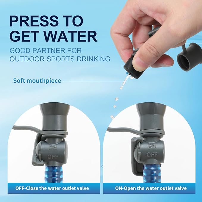 INOXTO 1.5L/2L/3L Hydration Bladder, Water Bladder with Water Reservoir Hose Insulator & High Flow Bite Valve for Hiking Backpack, Leak Proof 1.5/2L/3L Water Reservoir for Camping Cycling Running