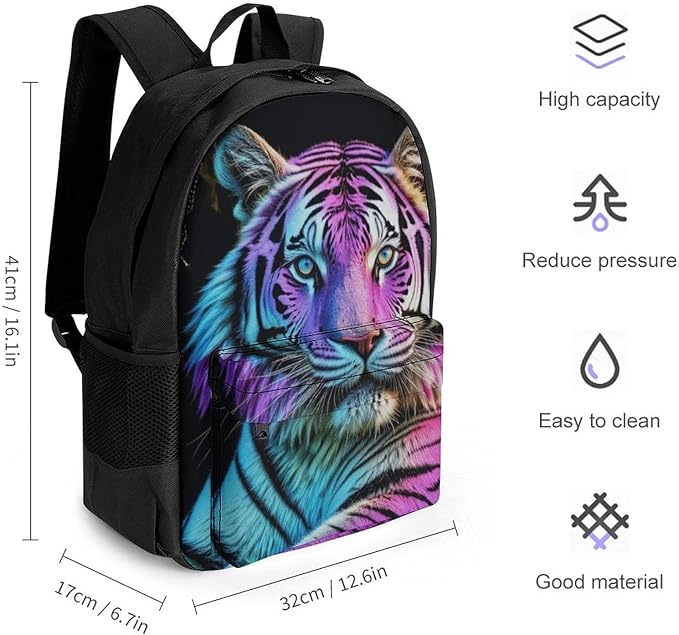 Polyester Daypack for Hiking Work Running, Big Capacity Anti-Theft Multipurpose Shoulder Bag, King Of The Tiger Butterfly Art Travel and Sport Backpack Rucksack