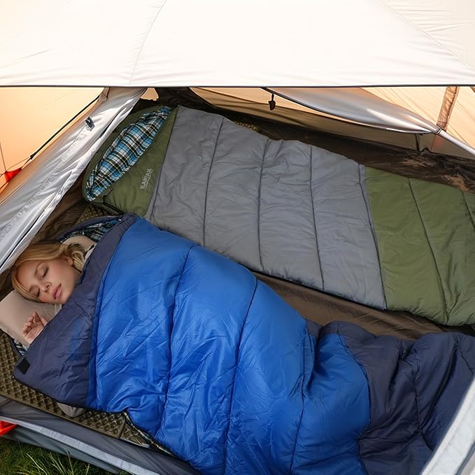 Cotton Flannel Liner Sleeping Bag for Adults Teens Kids, Cold Weather & Warm, 3 Seasons, Lightweight Compact Camping Essentials Equipment, Hiking, Outdoor, Travel