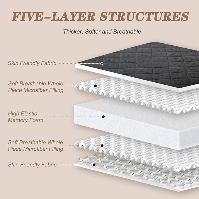 DoCred Twin Size Futon Mattress, Extra Thick Foldable Japanese Floor Mattress Memory Foam Sleeping Pad for Adults - Roll Up Mattress Tatami Mat Folding Sleeping Pad Breathable Floor Lounger Guest Bed