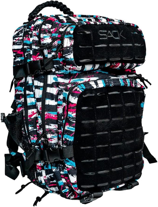 Combat Iron 35L Military Tactical Backpack for Men & Women, Molle Daypack Bug Out Bag, Hiking, Camping, Travel Rucksack with Bottle Holder, Spring Break Tiger Stripe Camo