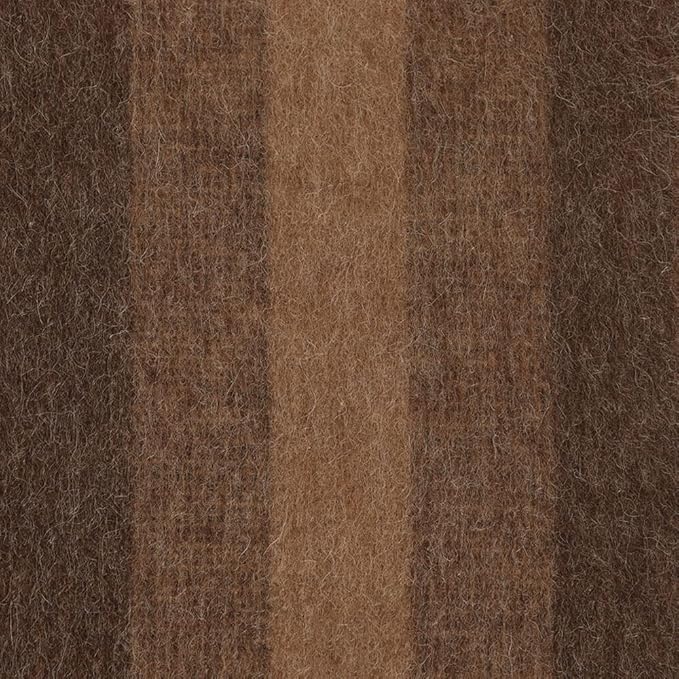 Thick Alpaca Wool Blanket Heavyweight Camping Outdoors Indoors Soft Peru Twin Size Stripes Design (Brown/Camel, Twin Size)